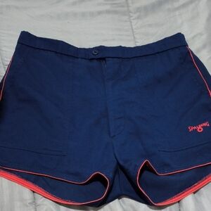 Spalding Women's Navy Shorts with Red Trim